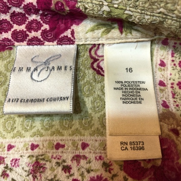 3/$25 Sale🎈Emma James floral vintage button down shirt , size 16 - Picture 5 of 8